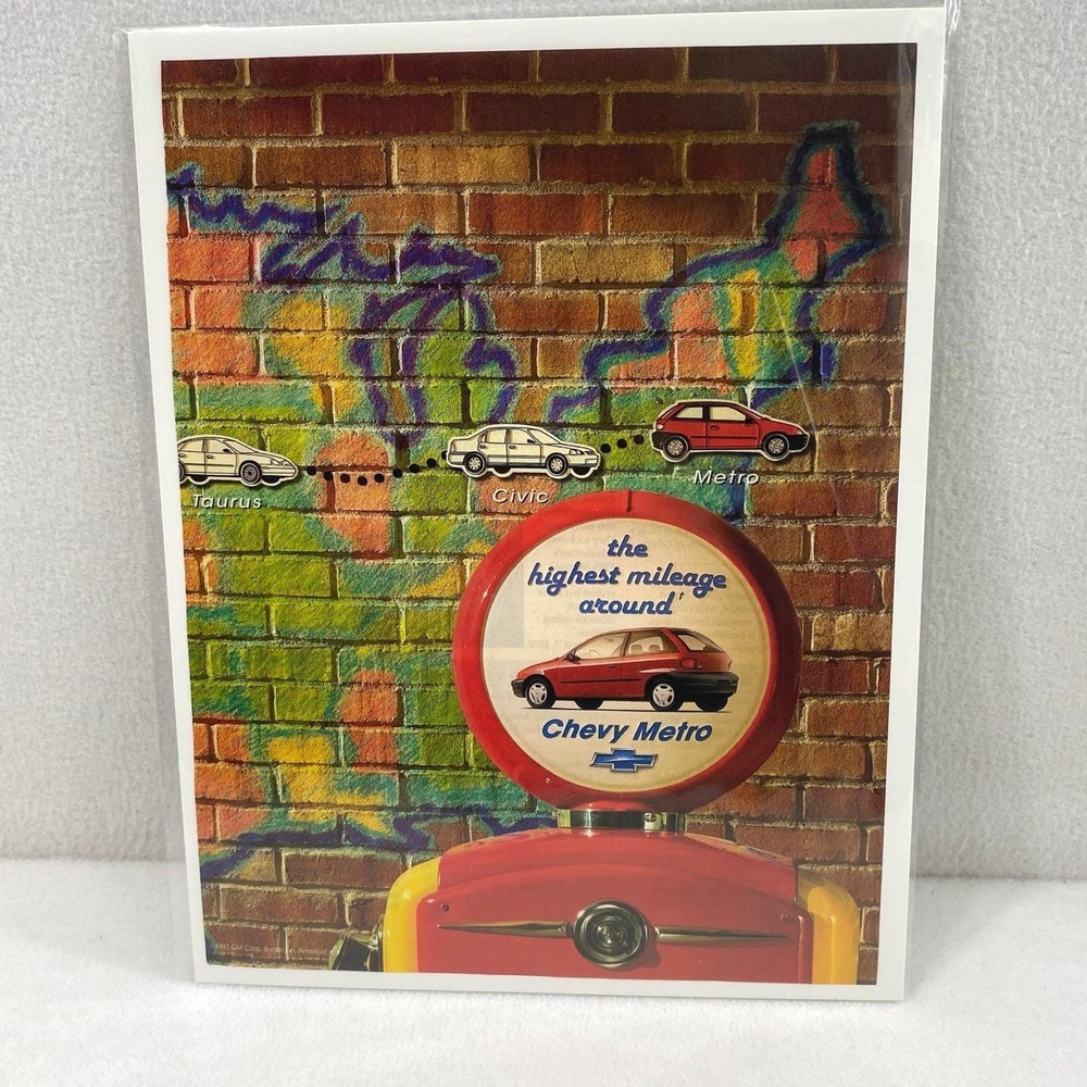 Vintage Print Ad 90's Chevy Metro Car Genuine Magazine Advertisement Ephemera